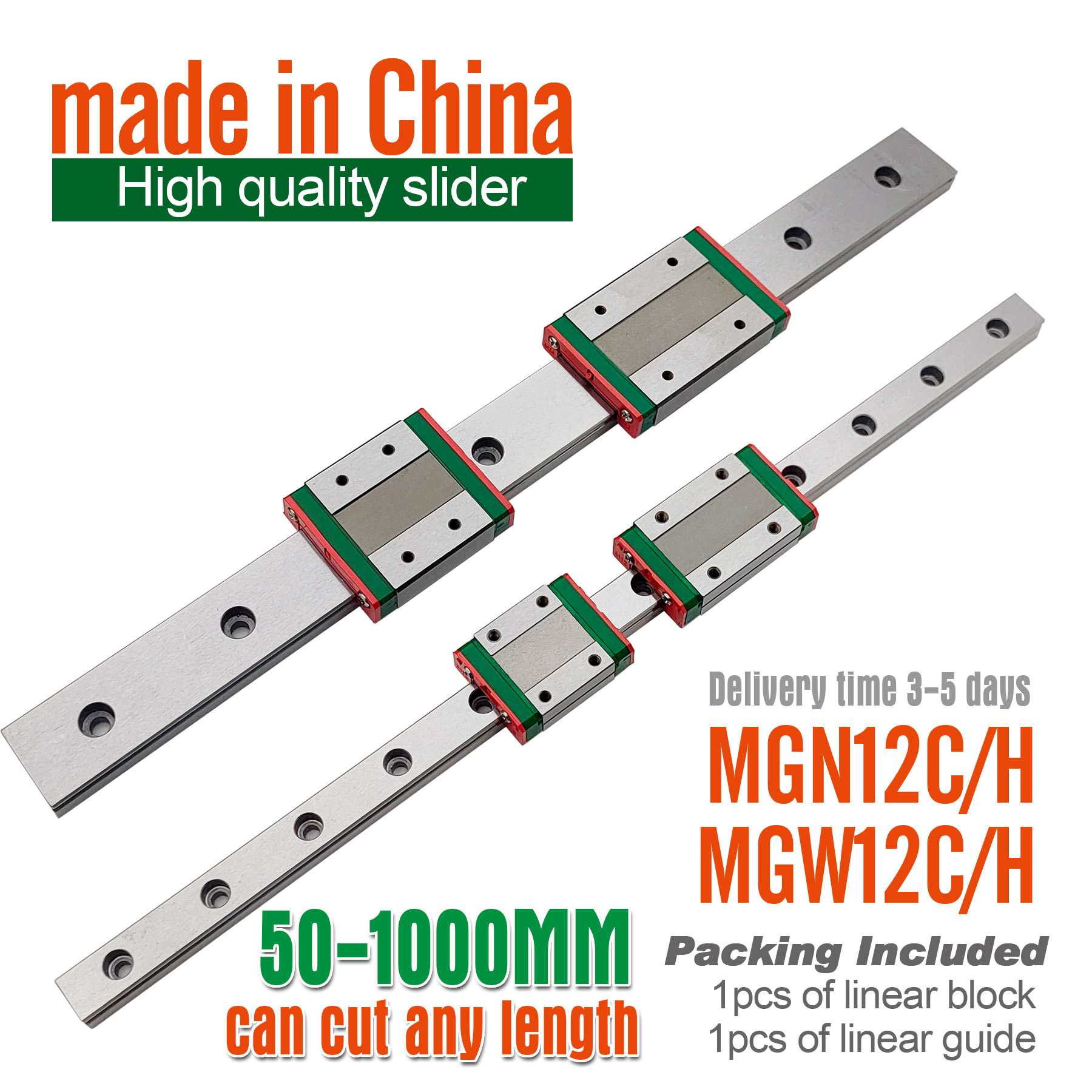 Linear Rail Mgn12H Set - MGN12H Linear Guide Slider Block 300MM