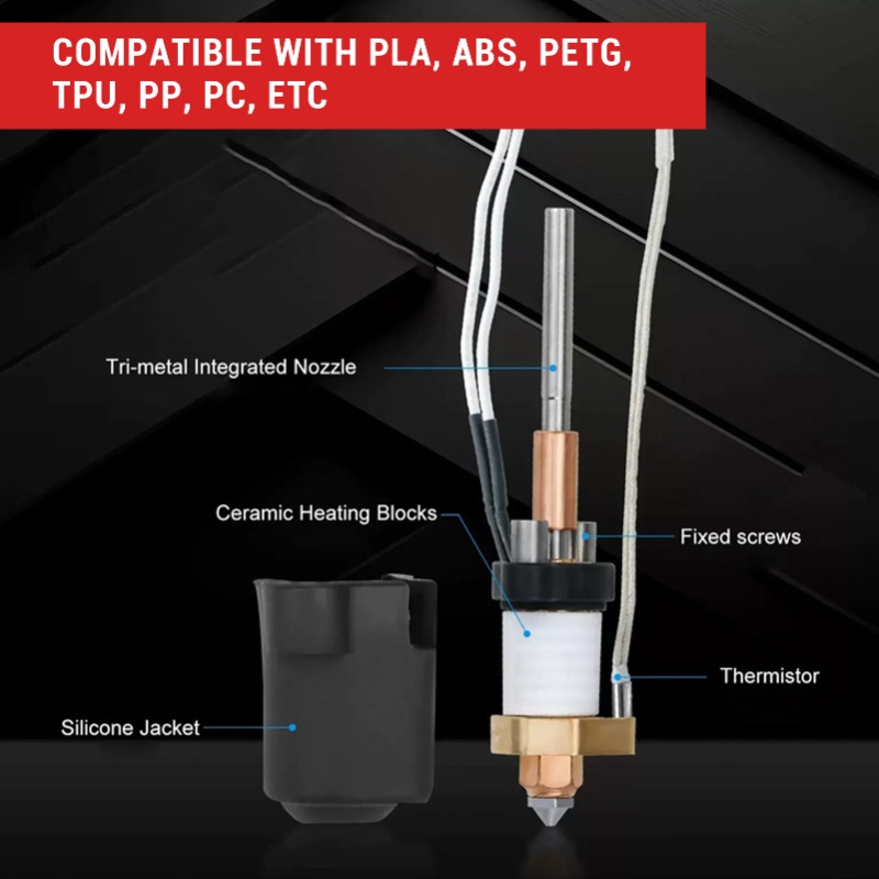 Ceramic Hotend Kit High Flow F - огляд і ціна High Flow Ceramic Hotend